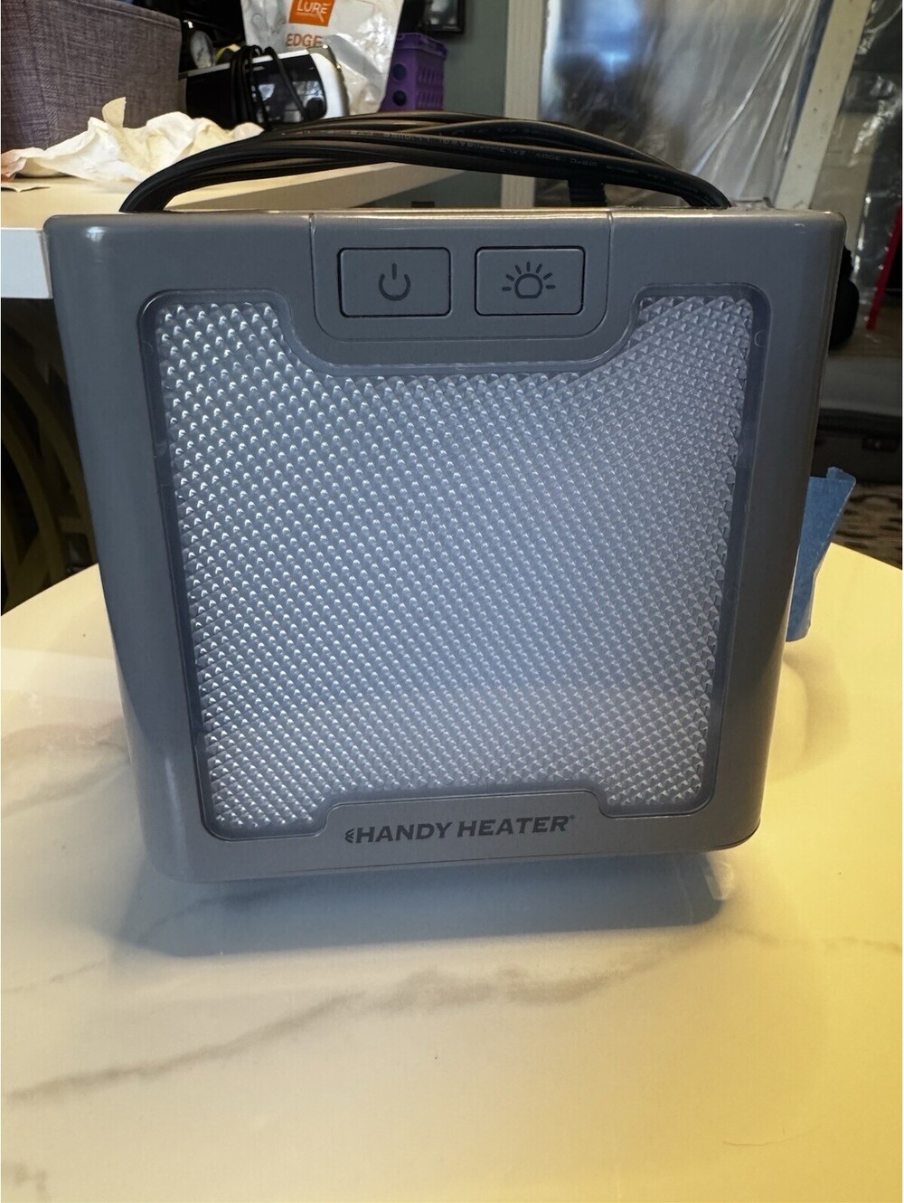 Handy Heater Portable Electric Space Heater Gray Floor Desk Push Button 120V
